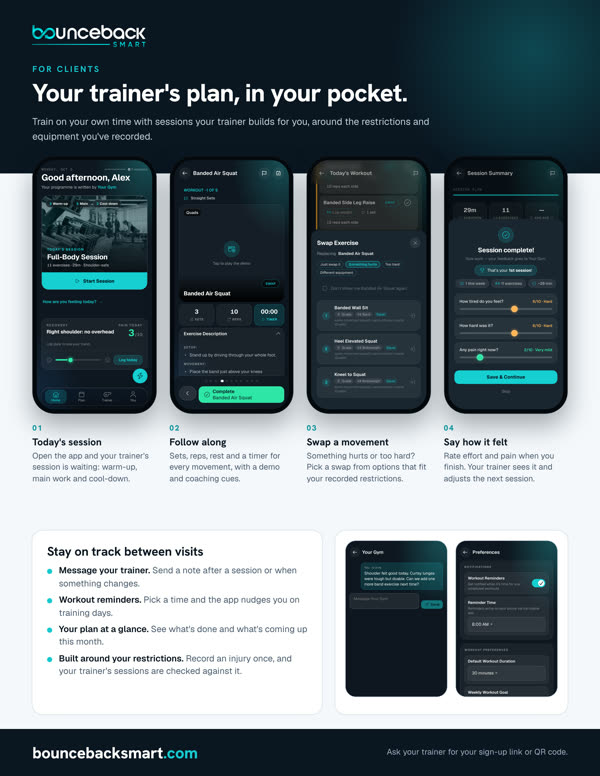 Flyer: the Bounce Back Smart member app