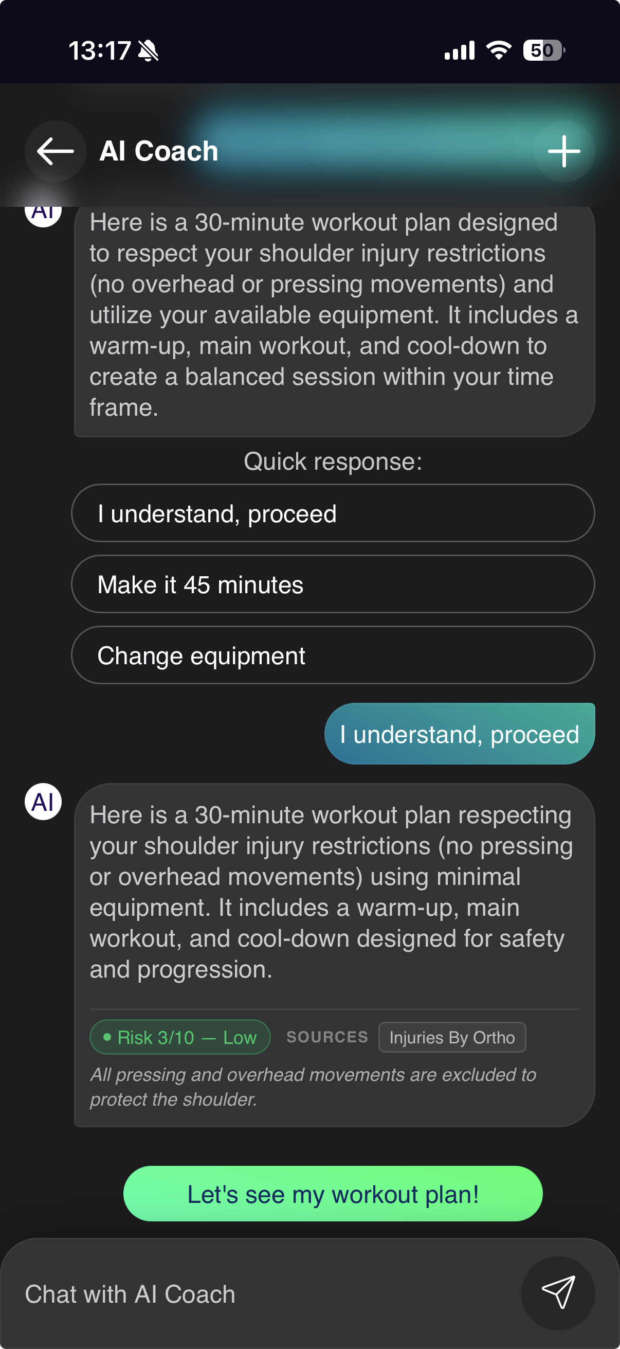 Set restrictions screen